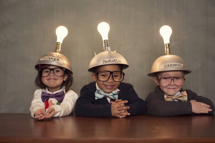 kids with light bulbs